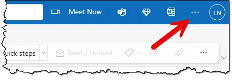 Ellipsis in Outlook.com.