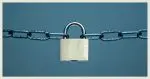Padlock in a chain.