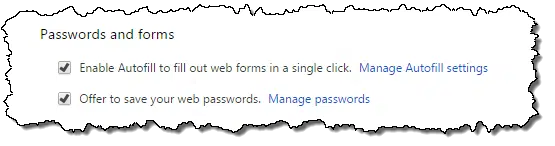 Chrome Passwords and Forms