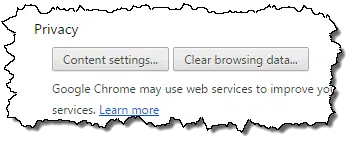 Chrome Privacy Options