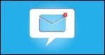 Stylized email icon in a chat bubble.