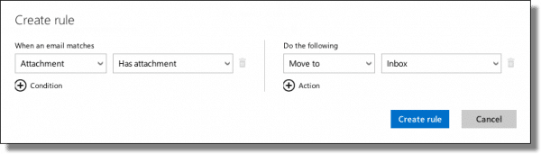 Outlook.com Has Attachment rule