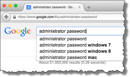Search for Administrator Password
