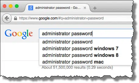 Search for Administrator Password