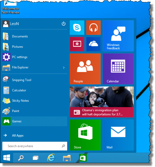 Windows 10 Start Menu