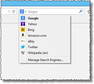 Firefox Search Engine Selection