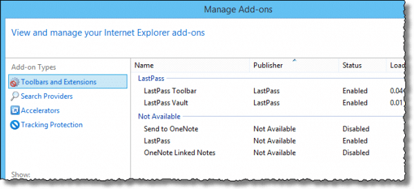 Add-ons in Internet Explorer