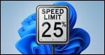 Speed Limit sign saying 25% with a Windows desktop as background.