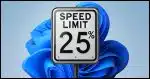 Speed Limit sign saying 25% with a Windows desktop as background.