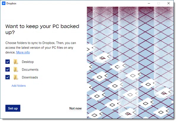 Dropbox backuip feature.