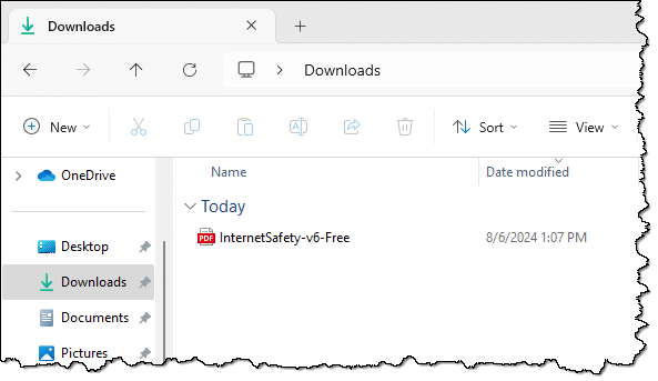 PDF file in the Downloads folder.