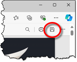 Save PDF icon in Edge.