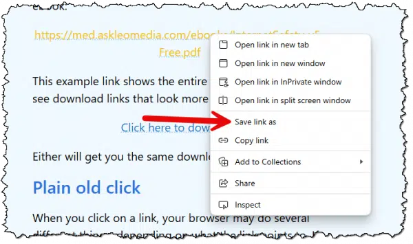 Save link as.