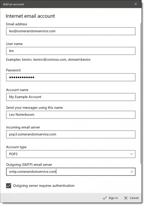 Add an Account in the Windows Mail program