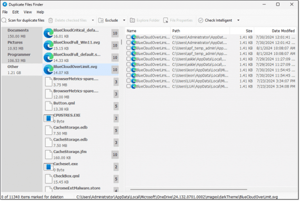 Duplicate files in Glary Utilities.