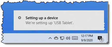 Setting up a device notification