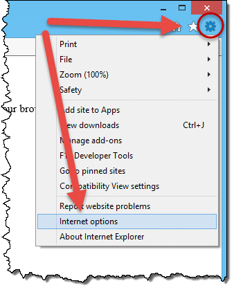 Internet Explorer Internet Options