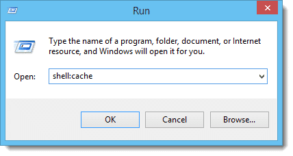 Run shell:cache