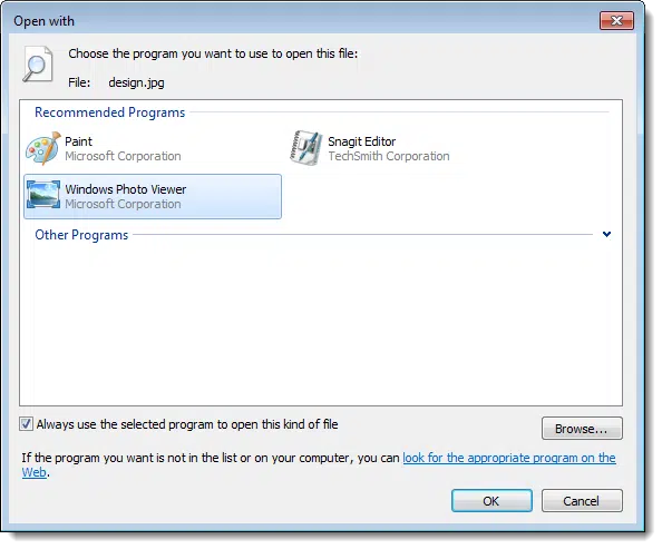 Choose Default Program