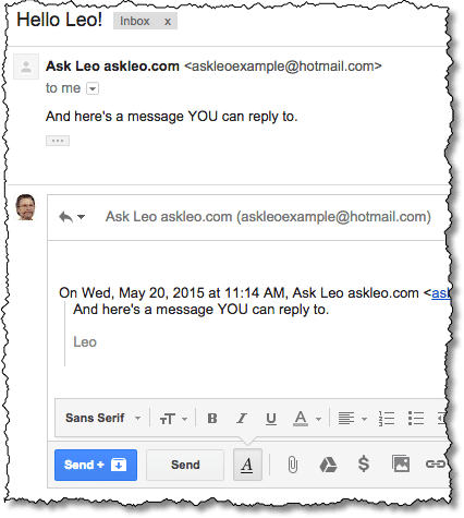 Reply in Gmail with ellipsis expanded