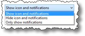Notification Area Icon Options