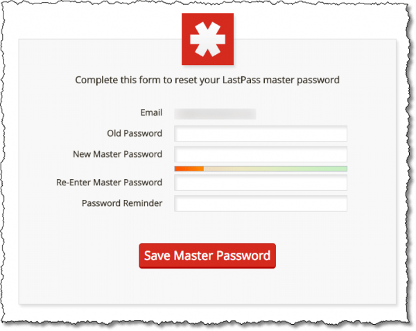 Lastpass password change dialog