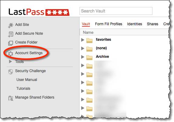 Lastpass vault