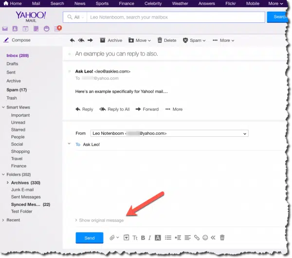 Reply in Yahoo!