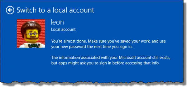 Local Account Switch: Done!