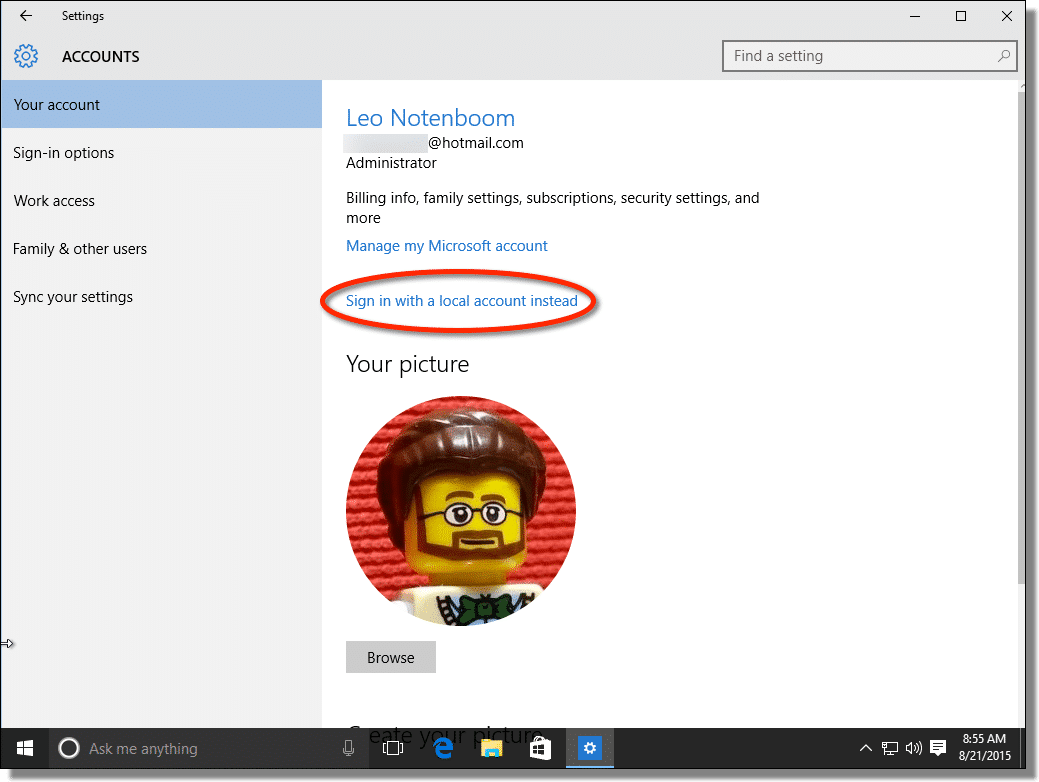 How Do I Switch Back to a Local Account Sign-in for Windows 10? - Ask Leo!