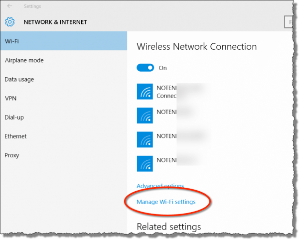 Windows 10 Wireless Settings