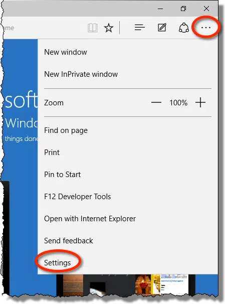 Edge Options Menu