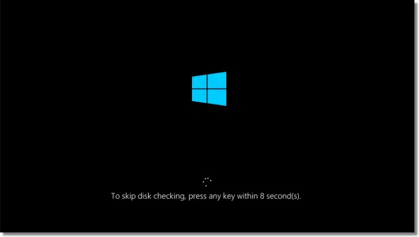 Skip chkdsk on boot option