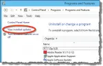 View installed updates link