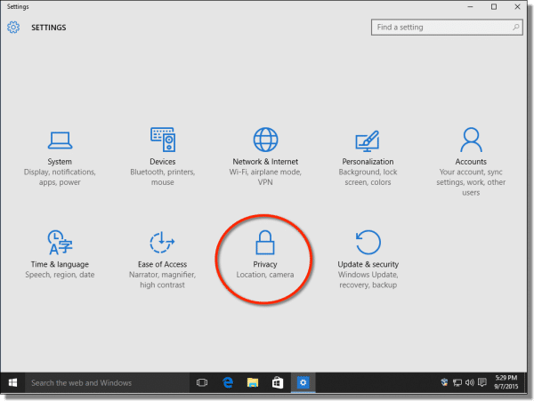 Windows 10 Privacy Settings