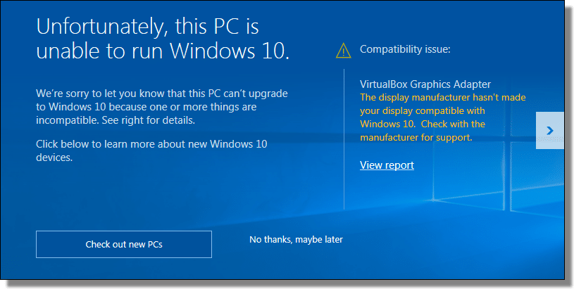 Even so, this computer can run Windows 10