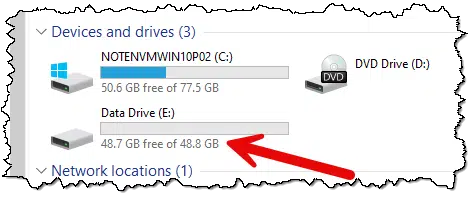 The new drive in Windows File Explorer.