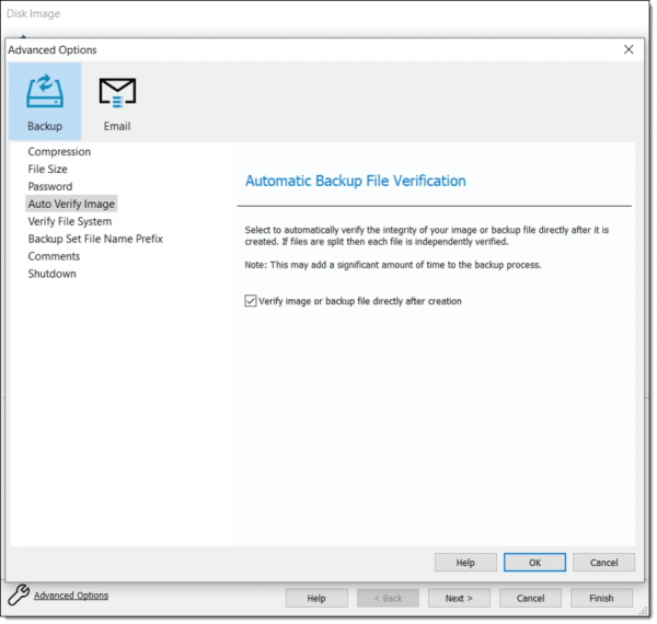 Reflect Automatic Backup File Verification.