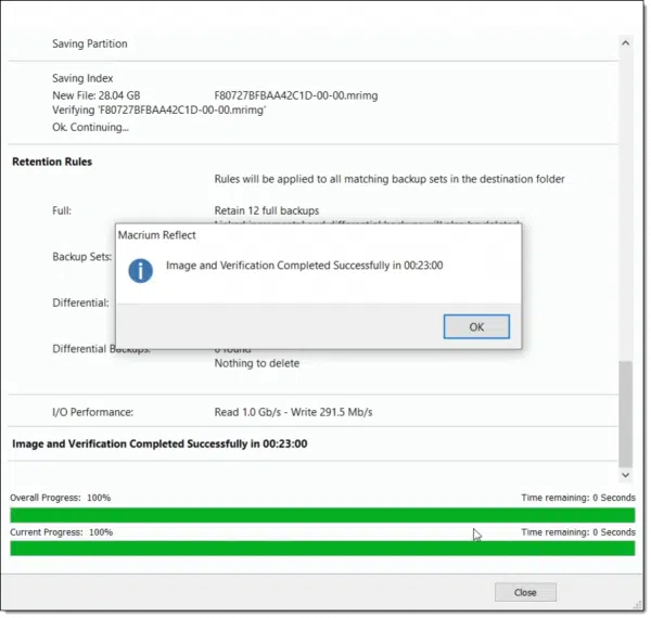Reflect Backup Complete.