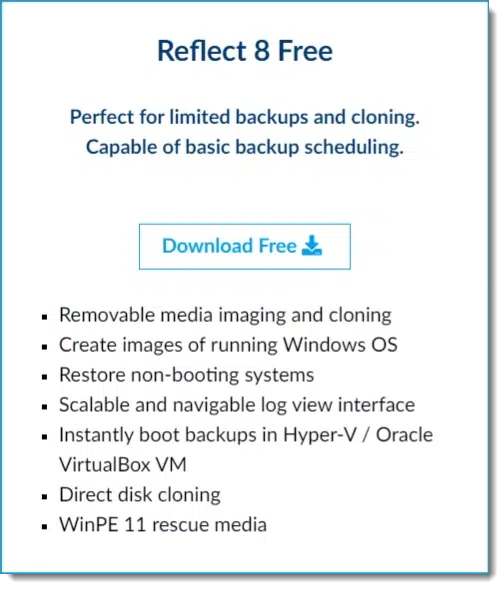 Download link for Macrium Reflect 8 FREE.
