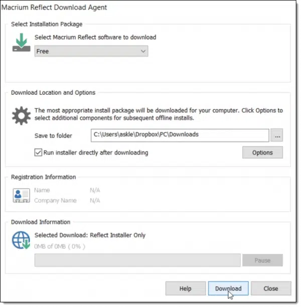 Macrium Reflect Download Agent.
