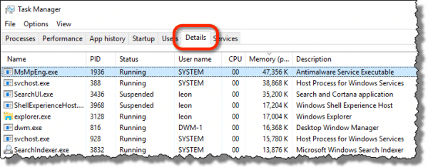 Task Manager Details