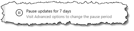 Windows Update - Pause updates for 7 days