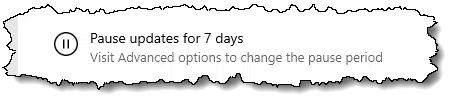 Windows Update - Pause updates for 7 days