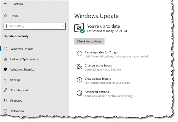 Windows Update in Windows 10