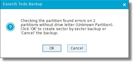 EaseUS Partition Error