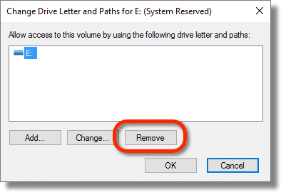 Remove Drive Letter