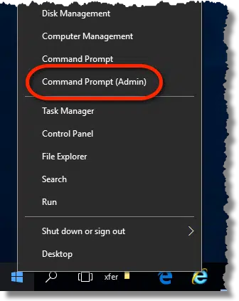 Command Prompt on Menu