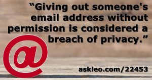Email Address Privacy