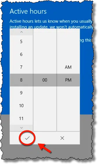 Active hours selector